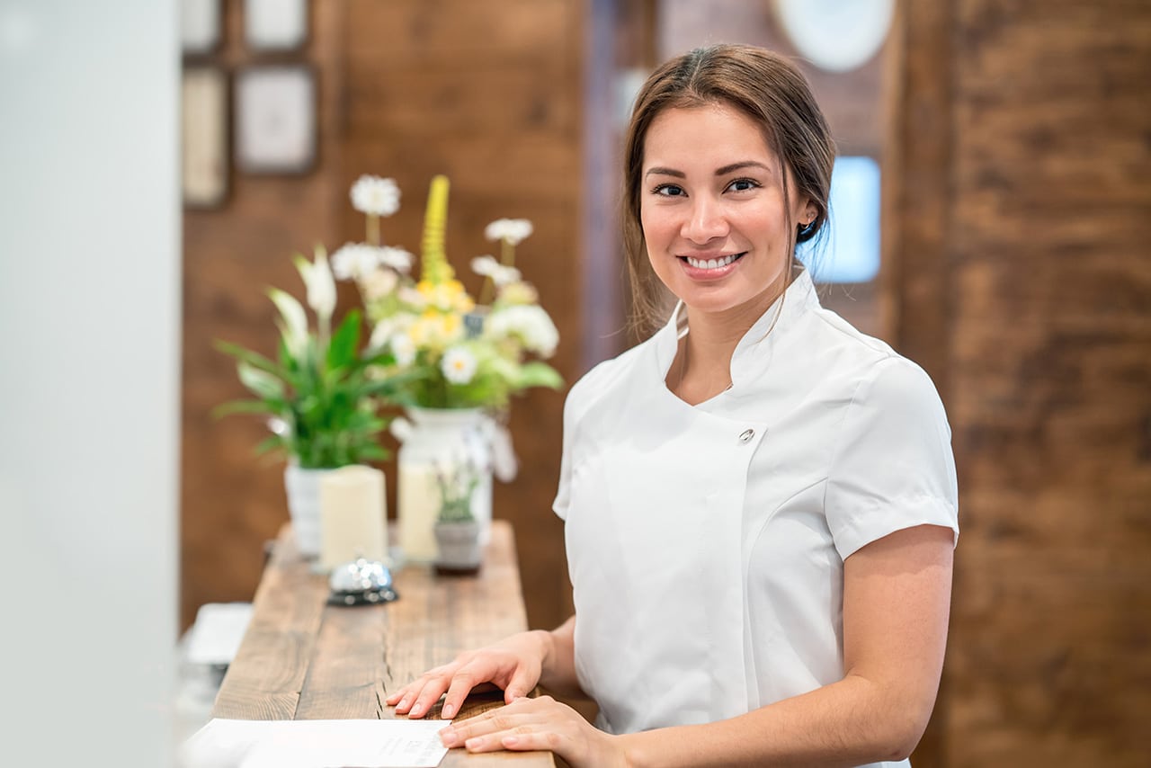 Portrait of a woman working at a spa